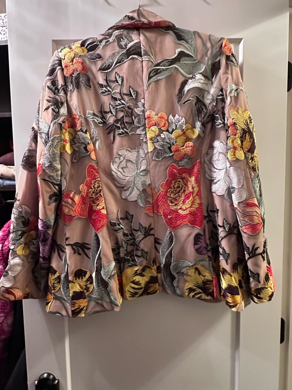 Fashion Nova Nude Floral Embroidered Blazer XL - Picture 4 of 9